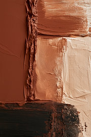 Terra Texture – Tableau abstrait moderne dans les tons terracotta, crème et noir sur Bianca ter Riet