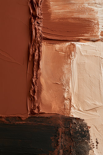 Terra Texture – Modern abstract painting in terracotta, cream and black