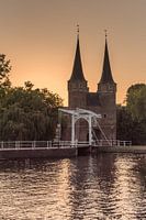 Delft - Oostpoort bij zonsondergang