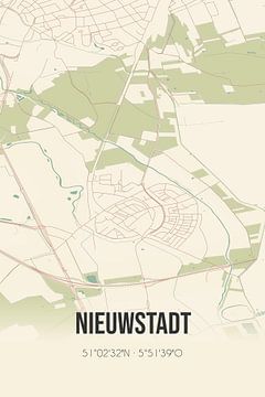 Vintage landkaart van Nieuwstadt (Limburg) van Rezona