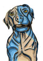 stylized color dog potrait
