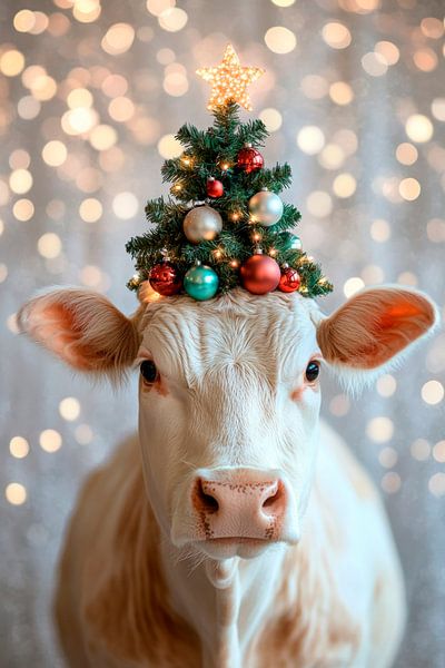 Christmas cow by Poster Art Shop