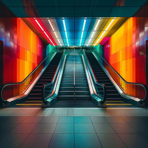 Stad Metro Kleuren Geometrisch Abstract Dynamisch Beweging