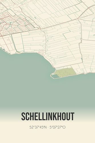Alte Karte von Schellinkhout (Nordholland)