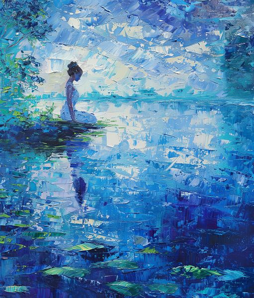 femme au bord de l'eau par Egon Zitter