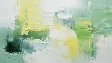 Abstract schilderij, groen en geel getextureerde pastelkleurige kunst design achtergrond van Animaflora PicsStock
