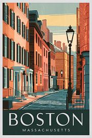 Boston, Massachusetts Vintage Travel Poster by Poster Art Shop