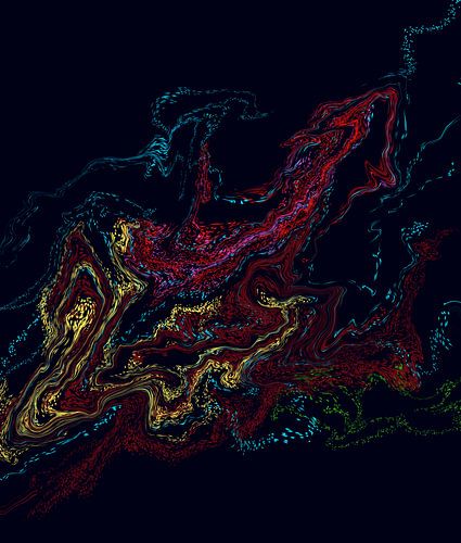 Abstrakt schwarz bunte Polarlichter - Sternentanz des Lichts am Nachthimmel von Susanna Schorr