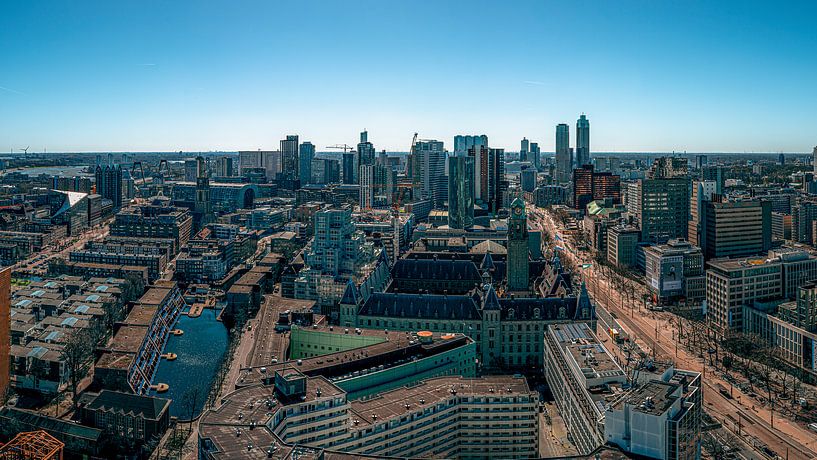 Panorama over Rotterdam van Jelte Lagendijk