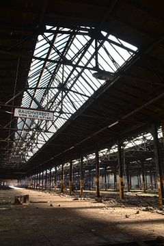 verlaten fabrieksgebouw op een voormalig industrieterrein in Maagdenburg