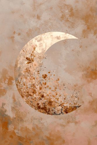 Lune dorée aux accents floraux