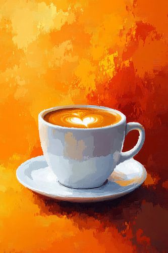 warme  Kop koffie of cappuccino illustratie