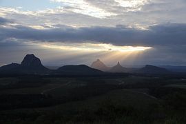 Sunset ,Glasshouse Mountains , Queensland, Australie