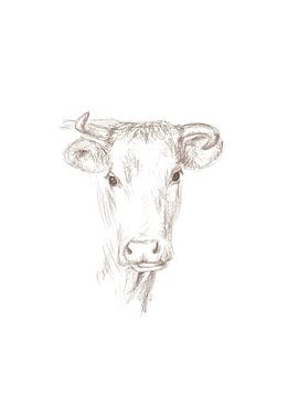 Portrait de vache sur Karen Kaspar