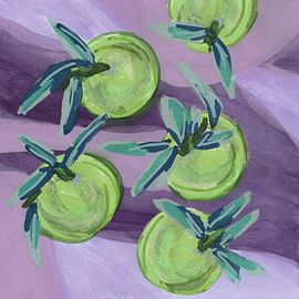 Green Fruit on Purple by Lori Ann Folz