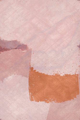 Japandi autumn abstraction in rose orange