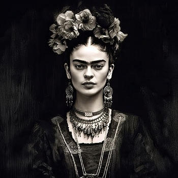 Frida Poster Schwarz und Weiß