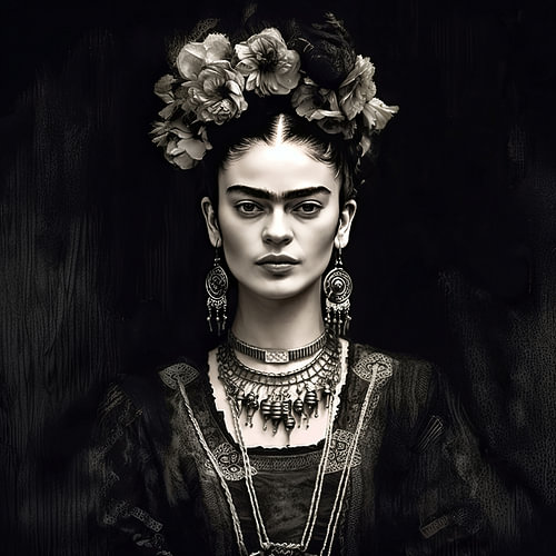Frida Poster Schwarz und Weiß