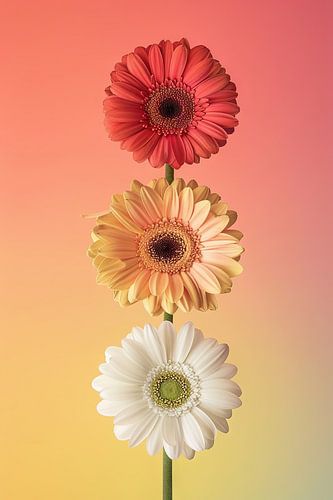 Gerbera - Minimalistische bloemenprint