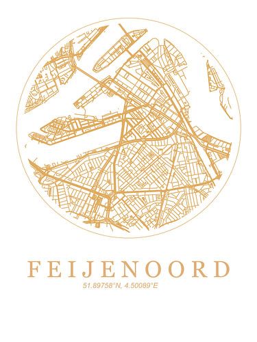 Plattegrond wijk Feijenoord Oranje