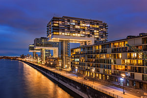 Kranhäuser am Rheinufer, Köln, Deutschland