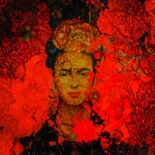 Motiv Porträt Frida in Orange