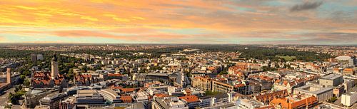Colourful panorama of Leipzig