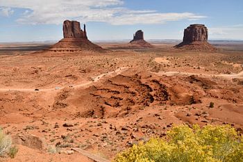 In Monument Valley, zicht op de Mittens