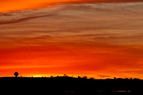 Fiery red/orange sunset