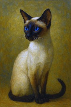 Siamese cat painting. by Gallery Hoppenbrouwers