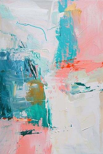 Abstract schilderij met dynamische kleuren