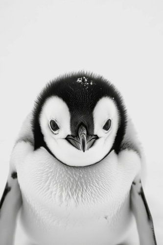 Pinguïn in zwart-wit