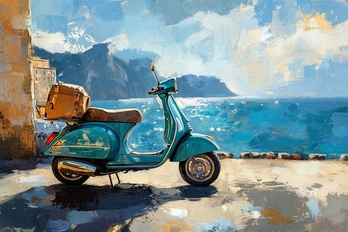 Scooter au bord du lac