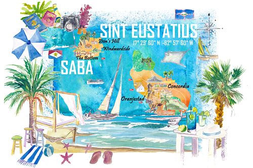 Sint Eustatius et Saba Île néerlandaise des Caraïbes Riz illustré