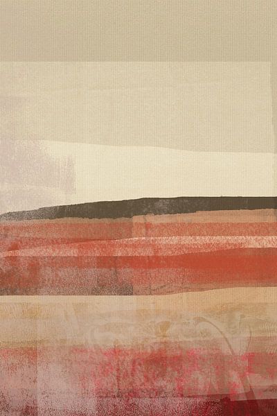 Japandi. Paysage abstrait minimaliste en terre cuite, marron, beige par Art minimaliste abstrait