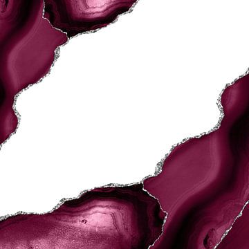 Burgundy & Silver Agate Texture 08 by Aloke Design