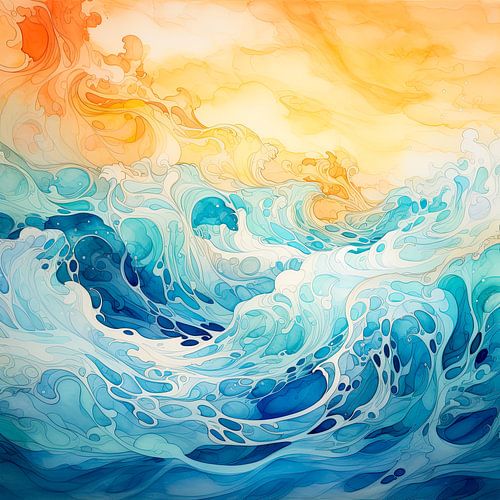 Abstract golvende zee