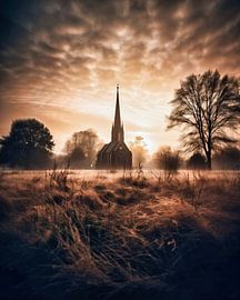 Kapelle im Sonnenuntergang