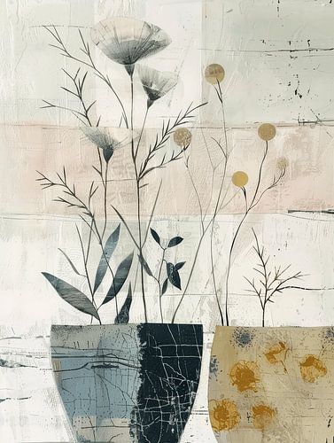 Still life illustration in Japandi style