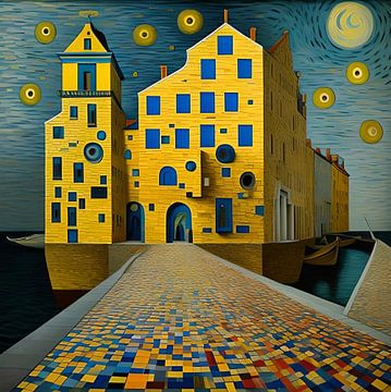The building in yellow in blue by Gert-Jan Siesling