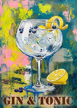"Gin & Tonic" – A modern Pop Art cocktail painting