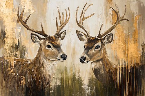 Herten met gouden accenten