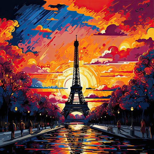 Paris Eiffel Tower France Pop Art