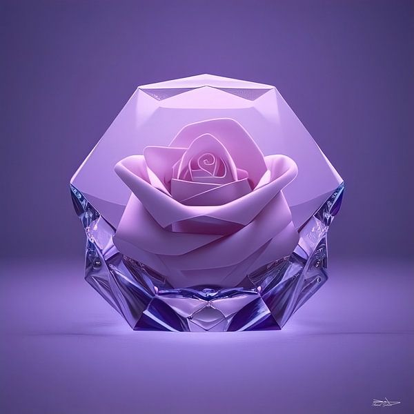 Rose in Kristall von Gelissen Artworks