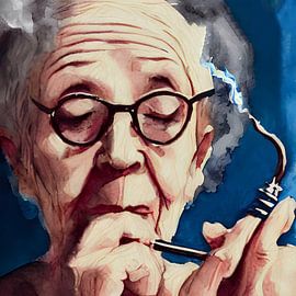 Old woman enjoys her pipe by Renato Daub