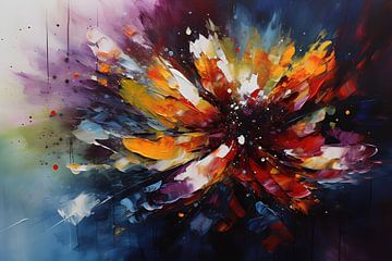 Peinture fleurs | Peinture abstraite | Peinture colorée sur AiArtLand