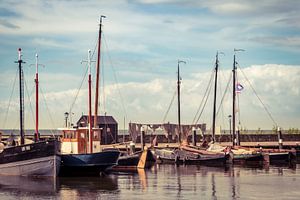 Een fragment van de haven van het oude vissersdorp Urk.