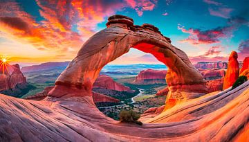 Canyon in Amerika met zonsondergang van Mustafa Kurnaz