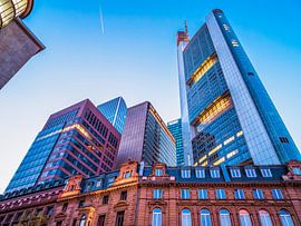 Panorama zonsondergang in Frankfurt am Main