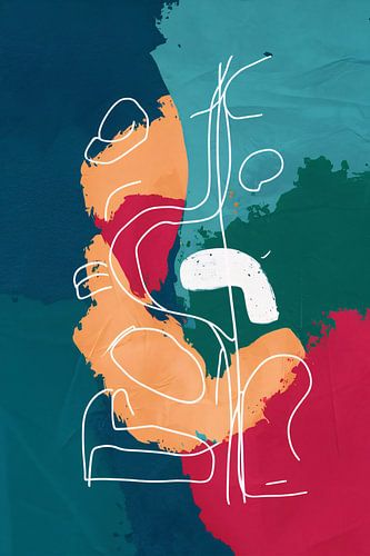 Abstract lijnenspel met kleuren